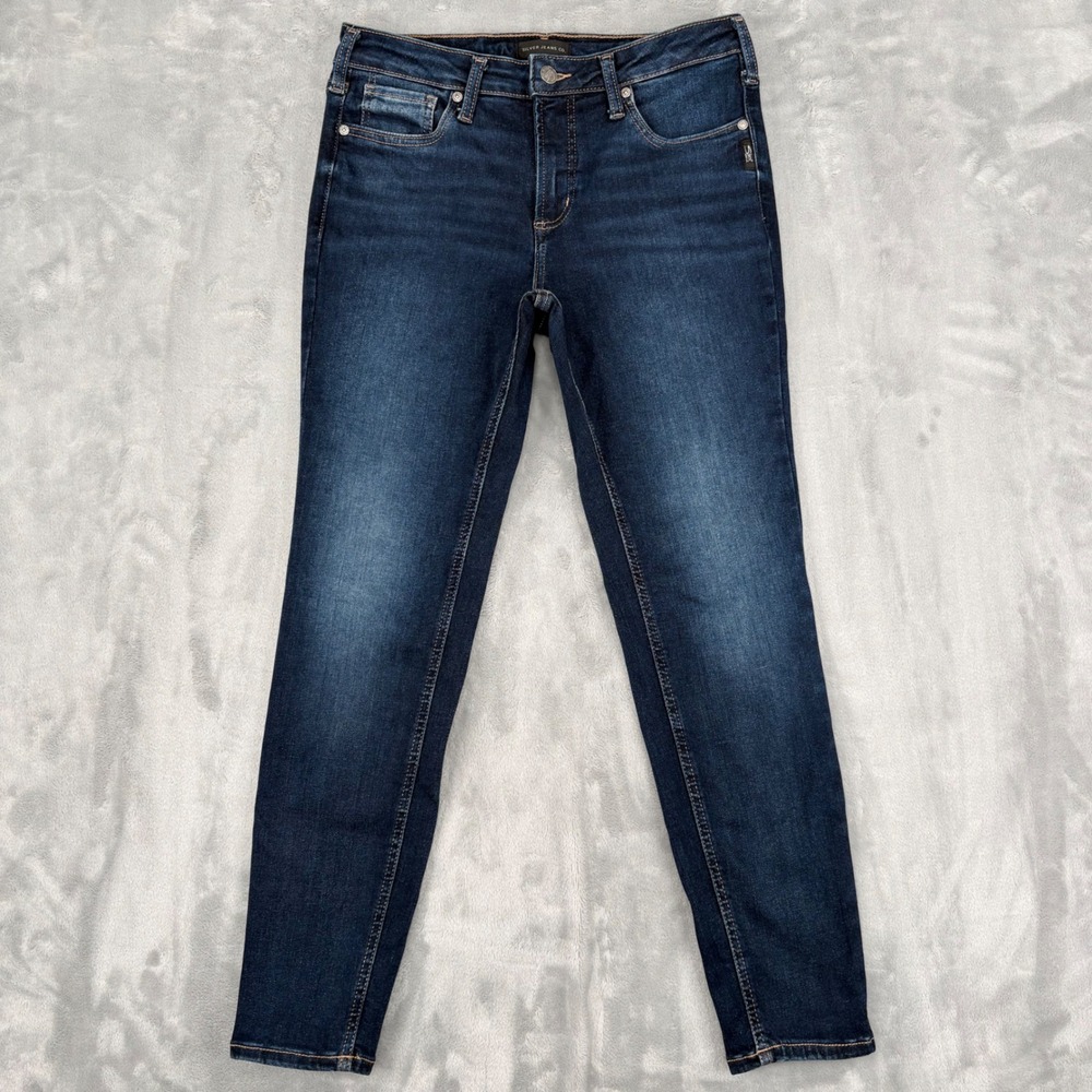 Silver Jeans Co Jeans Womens M/L27 (28x26.5) Blue Infinite Fit Mid Rise Skinny